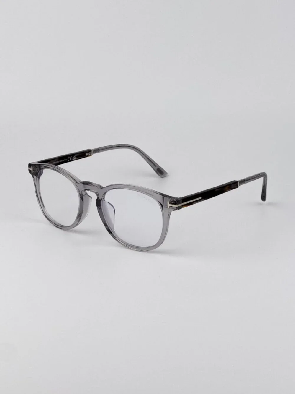 Tom Ford FT5891-F-B 020 Unisex Eyeglasses Grey Round Frame Blue Light Block